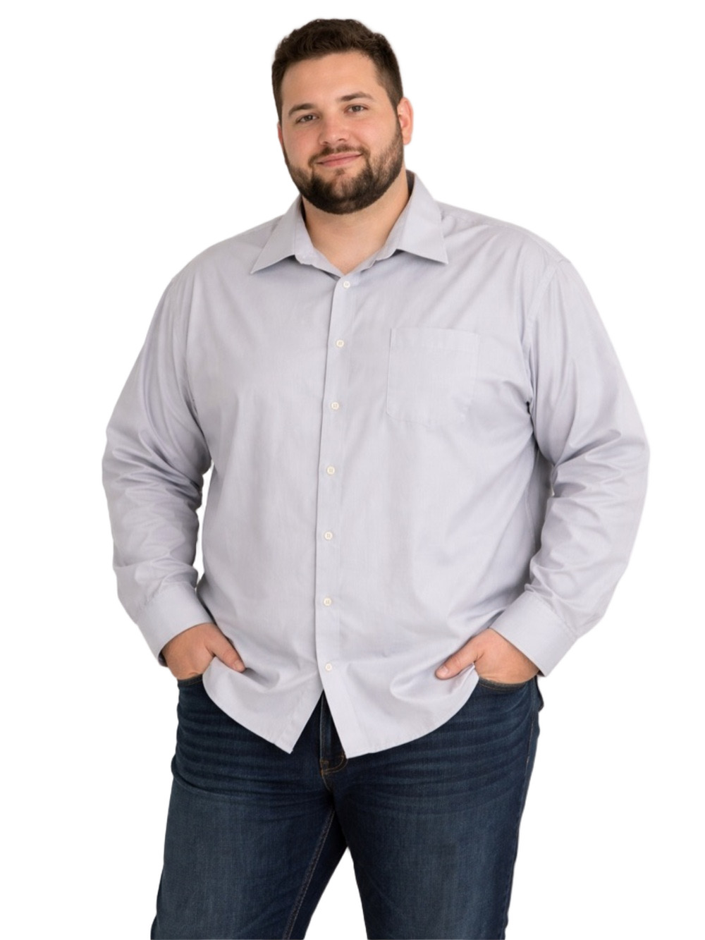 Arrow Men's Light Gray button down Dress Shirt